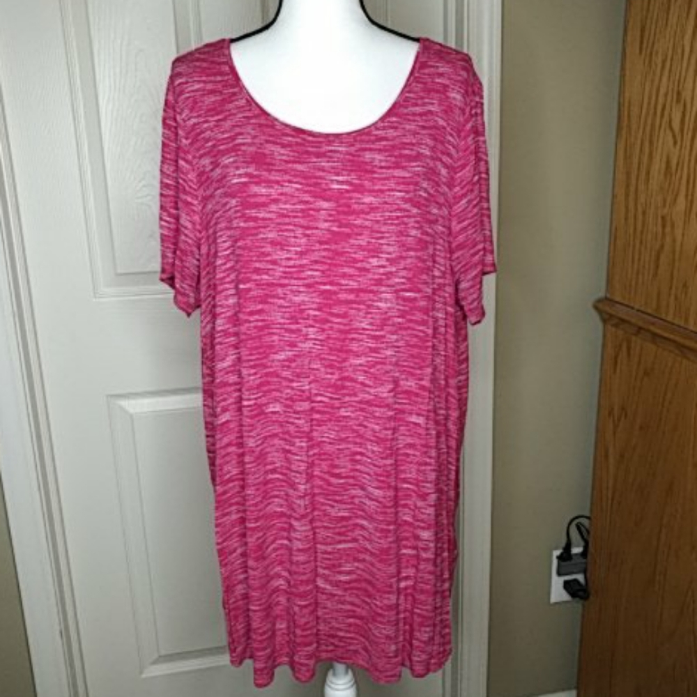 Apt. 9 Marled Red Color Long Scoop Neck Top Sz 1X
